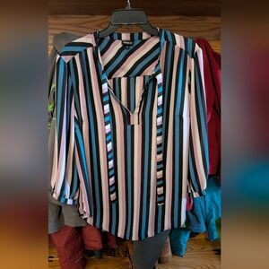Torrid Multicolor Striped Blouse